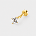 Solitaire Push-in 3 mm Labret guldfärgad