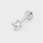 Solitaire Push-in 4 mm Labret silver-coloured