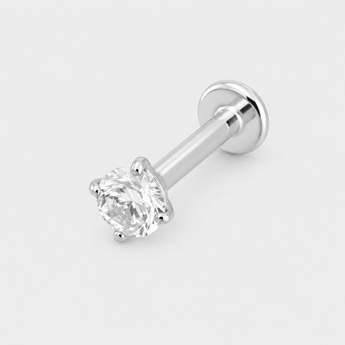 Solitaire Push-in 4 mm Labret silver-coloured