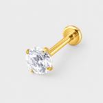 Solitaire Push-in 5 mm Labret guldfärgad