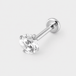 Solitaire Push-in 5 mm Labret silver-coloured