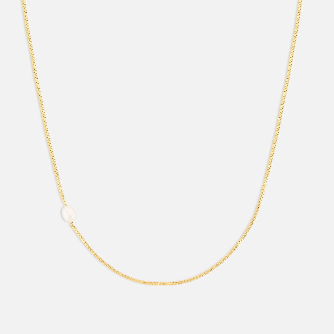 Solo Pearl Halskæde 18K Guldbelagt - BY CARA