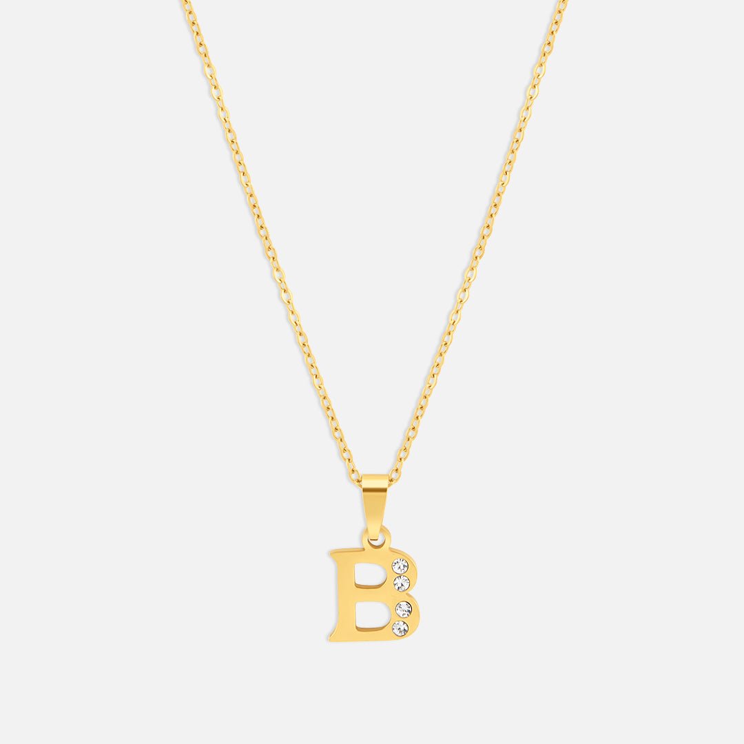 Sparkle Bogstav Halskæde 18K Guldbelagt - BY CARA