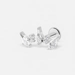 Spike Crown Labret sølvfarvet - BY CARA