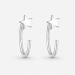 Star Half Hoops 925 silver 8.5 mm