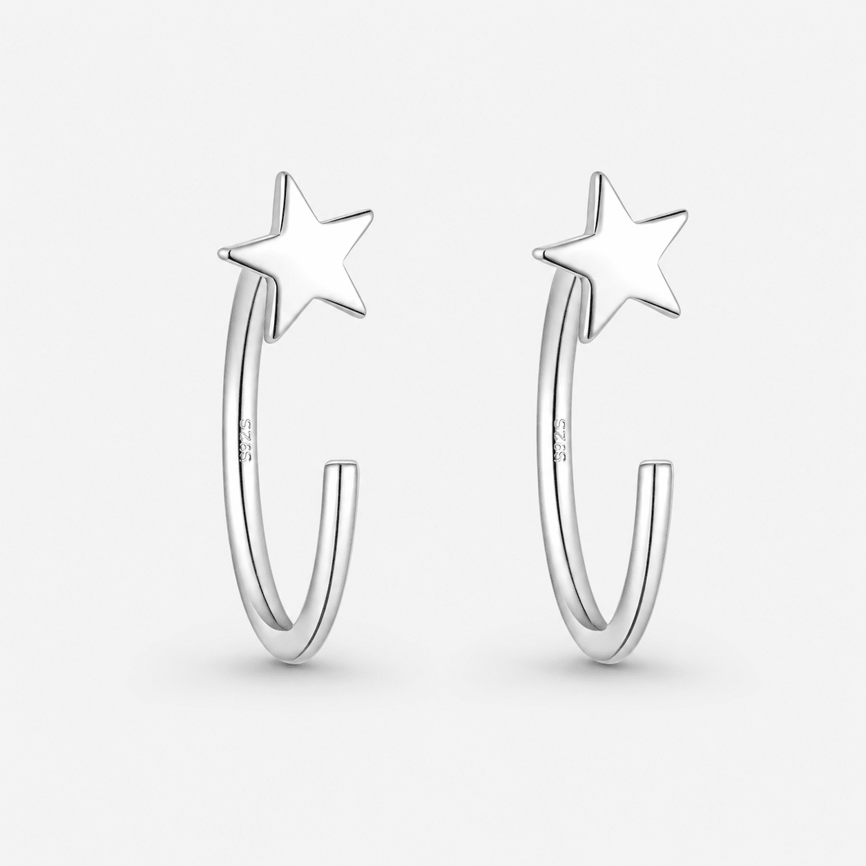 Star Half Hoops 925 sølv 8,5 mm - BY CARA