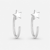 Star halve oorringen 925 zilver 8,5 mm