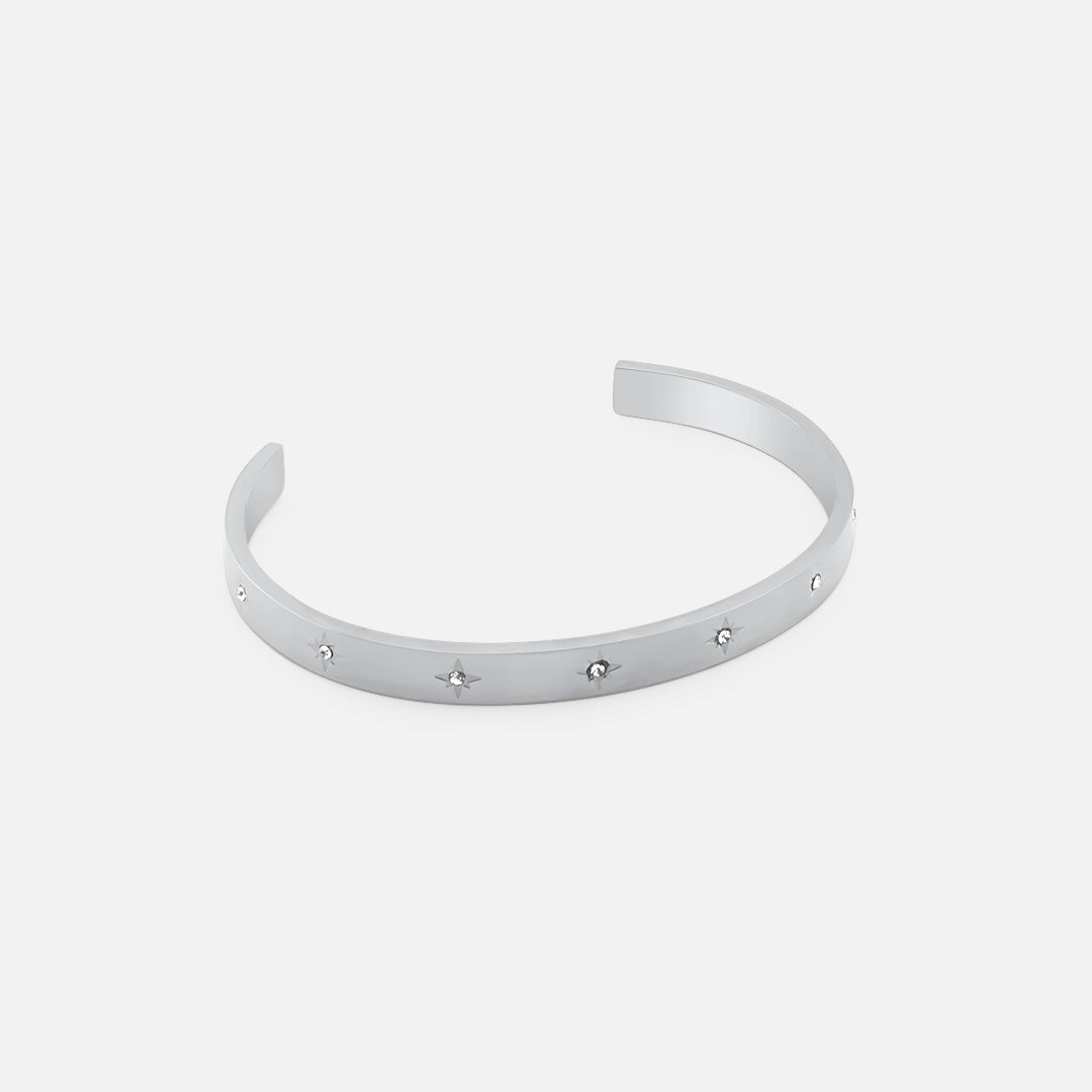 Starlight Cuff Bangle Sølvfarvet 6 mm - BY CARA