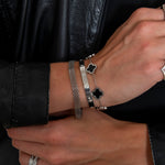 Starlight Cuff Bangle Sølvfarvet 6 mm - BY CARA