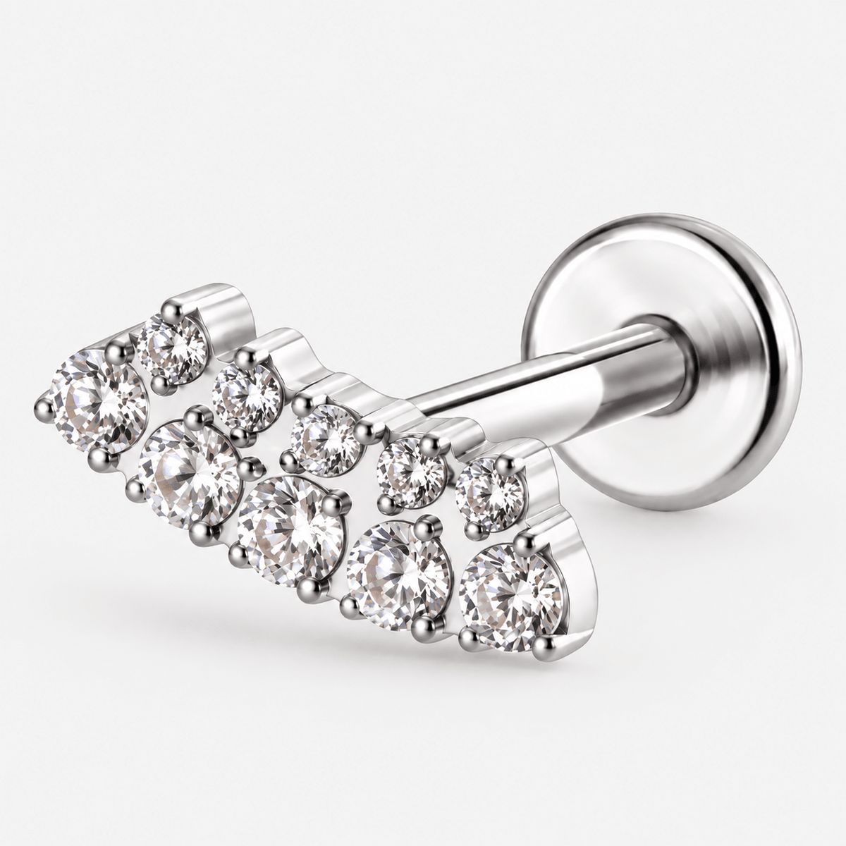 Starlit Cascade Labret silver-coloured - BY CARA