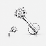 Stella Nova Star Labret 3 mm sølvfarvet