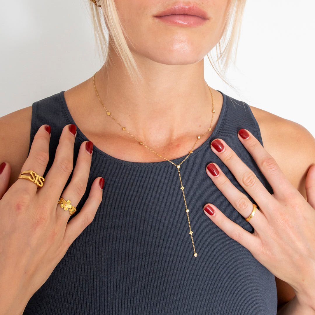 Stellar Y Halskæde 18K Guldbelagt - BY CARA