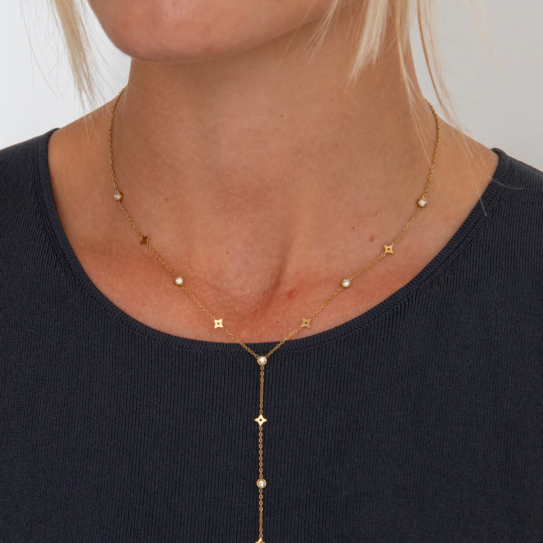 Stellar Y Halskæde 18K Guldbelagt - BY CARA