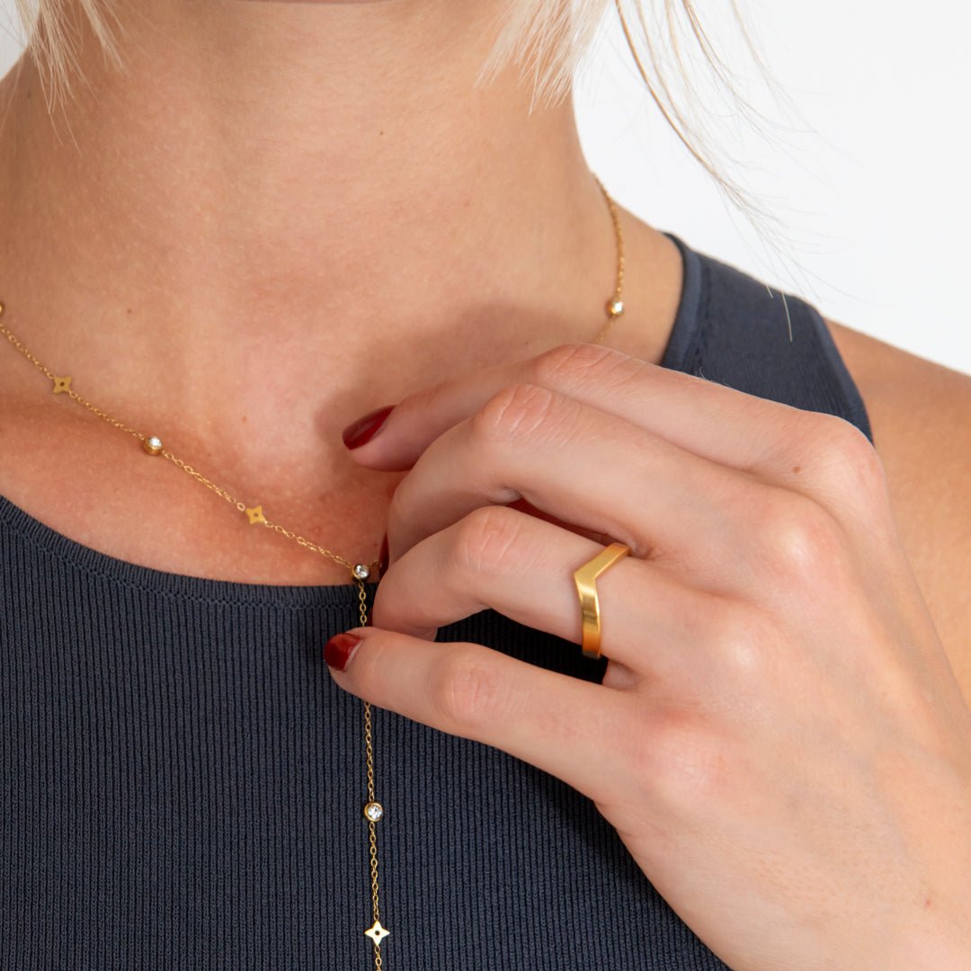 Stellar Y Halskæde 18K Guldbelagt - BY CARA