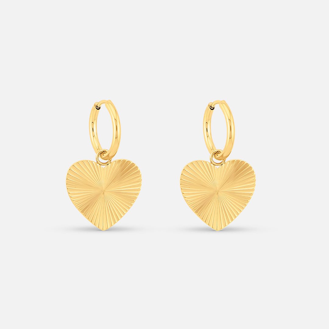 Sunbeam Heart Hoops 18K Guldbelagt - BY CARA