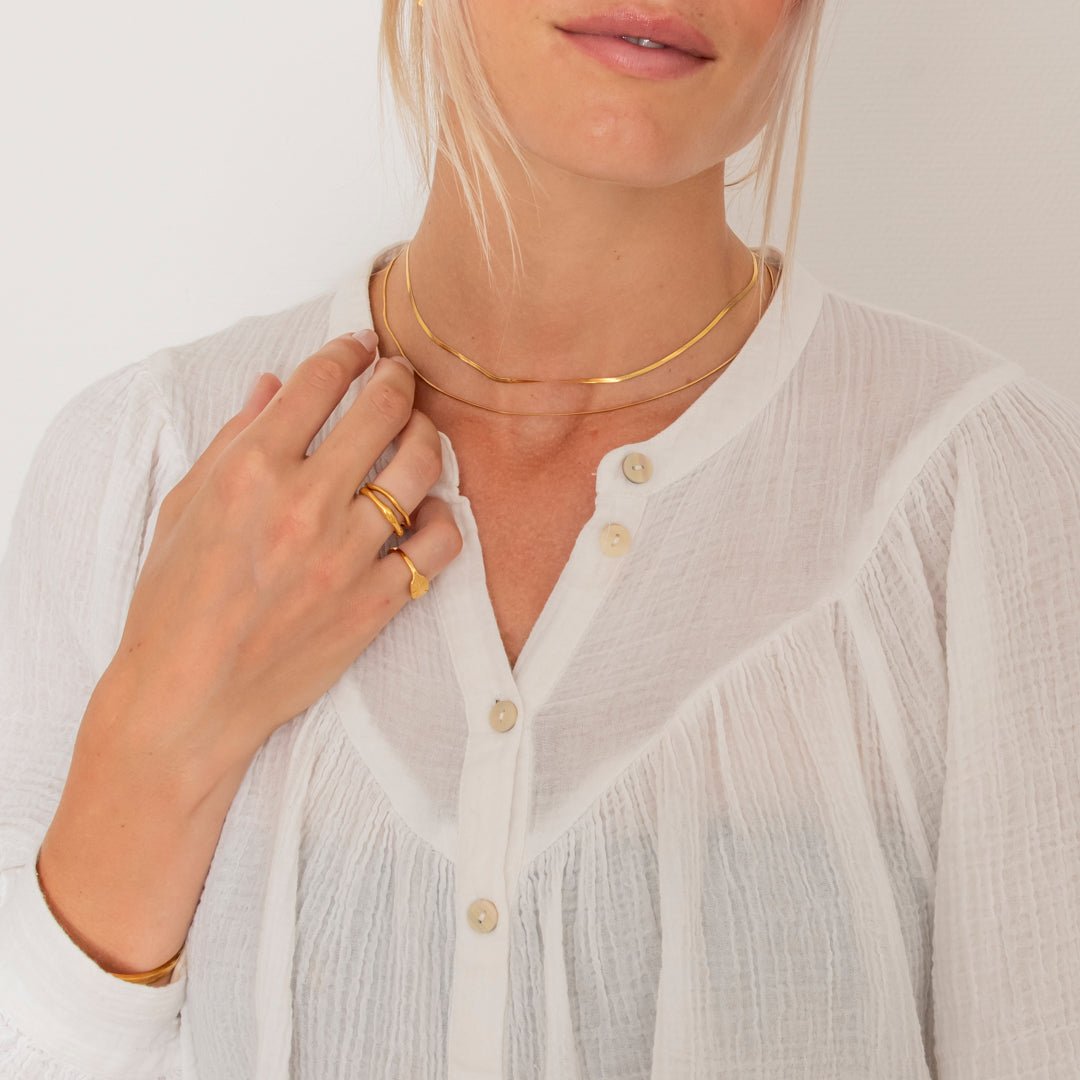 Sunbeam Oval Ring 18K Guldbelagt - BY CARA