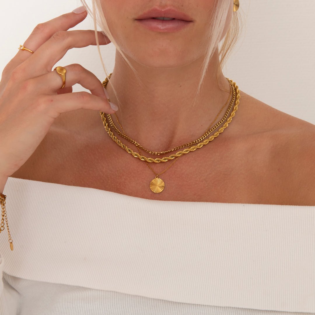 Sunbeam Rund Ring 18K Guldbelagt - BY CARA
