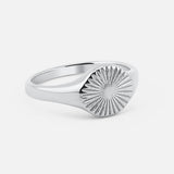 Sunbeam Rund Ring Sølvfarvet