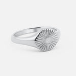 Sunbeam Rund Ring Sølvfarvet - BY CARA