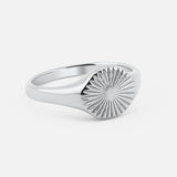 Sunbeam Rund Ring Sølvfarvet