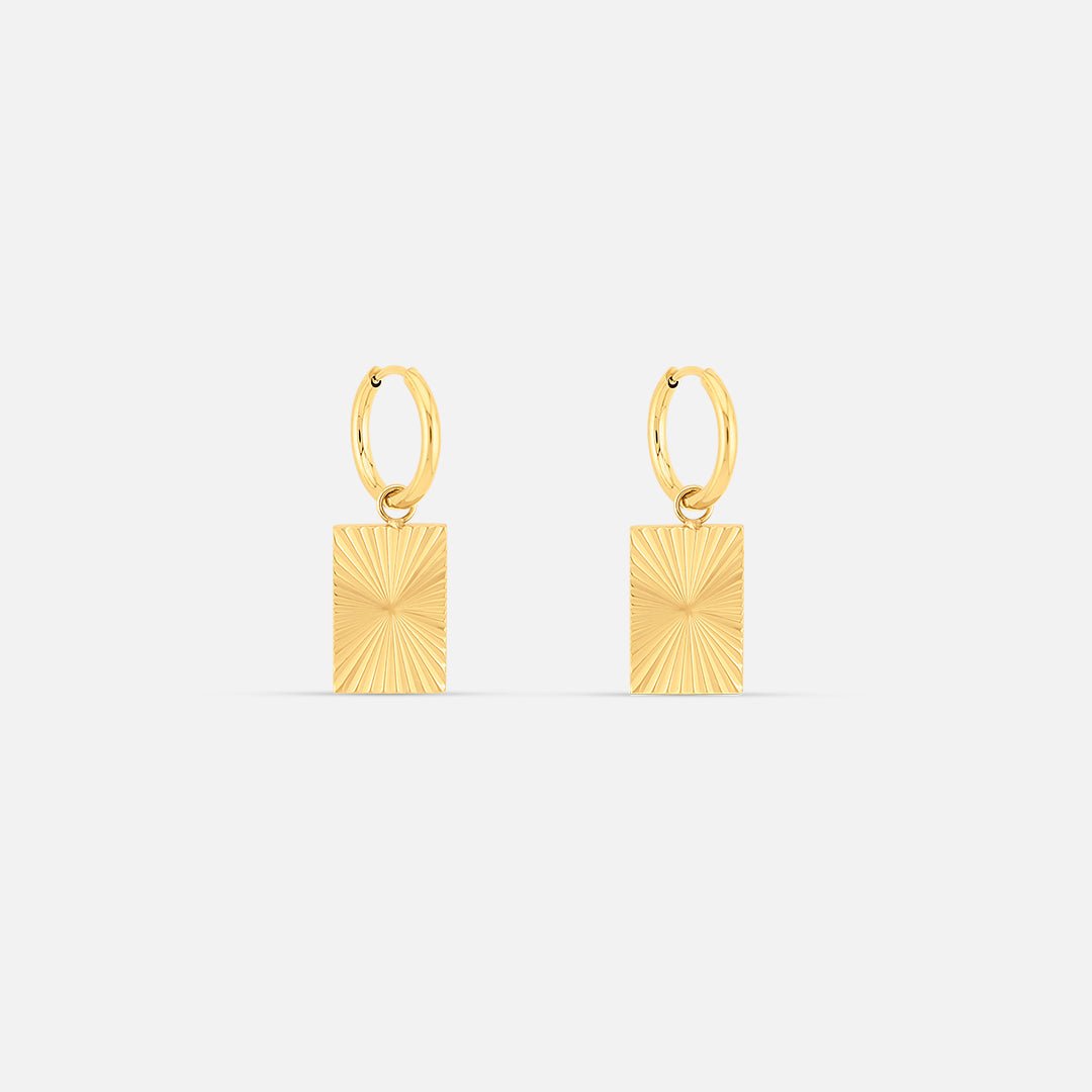 Sunbeam Square Hoops 18K Guldbelagt - BY CARA