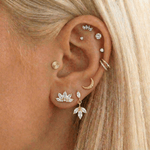 Sunburst Disc Push - In Labret guldfarvet - BY CARA