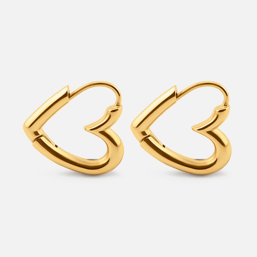 Sweet Heart Hoops 18K Guldbelagt - BY CARA