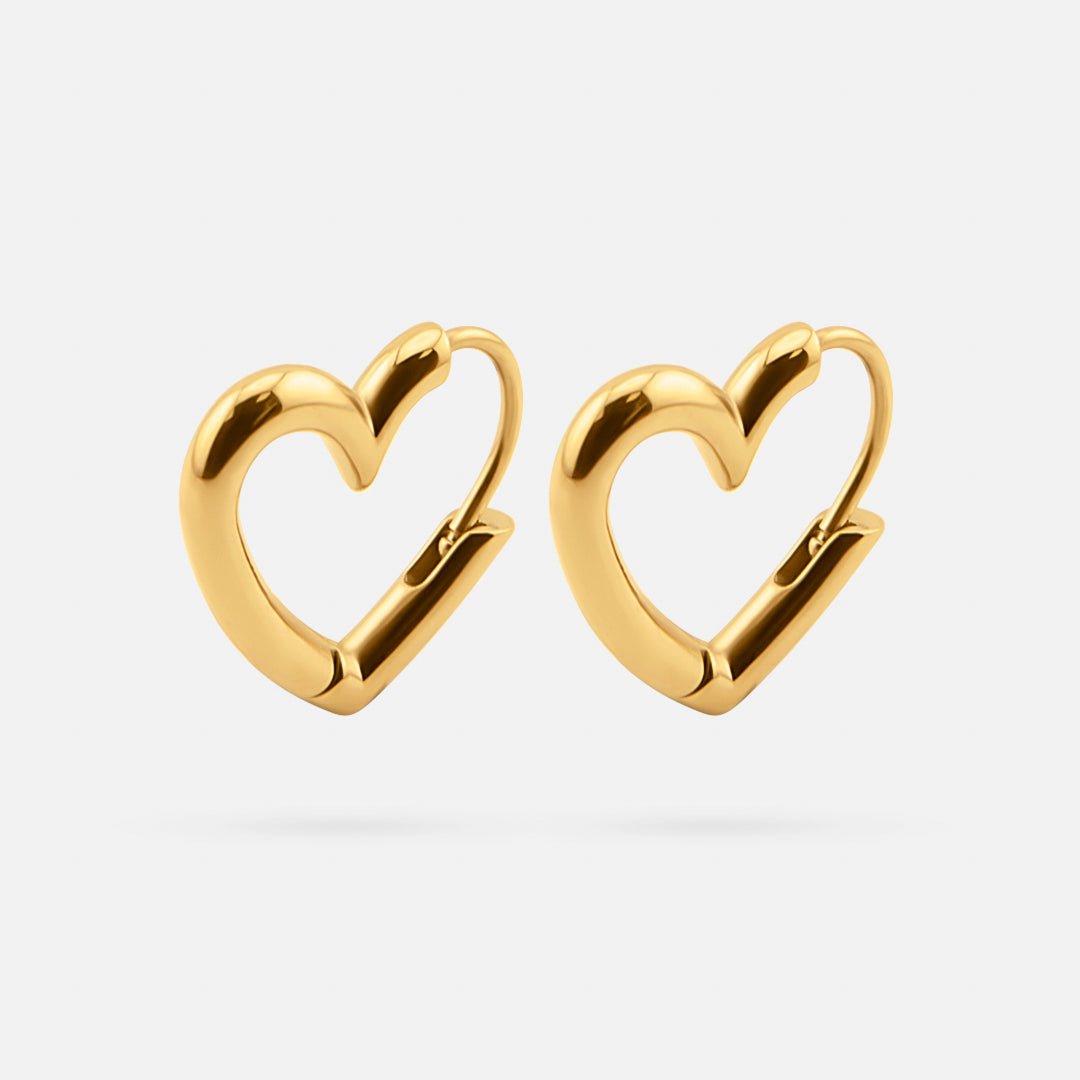 Sweet Heart Hoops 18K Guldbelagt - BY CARA