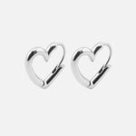 Sweet Heart Hoops Sølvfarvet - BY CARA