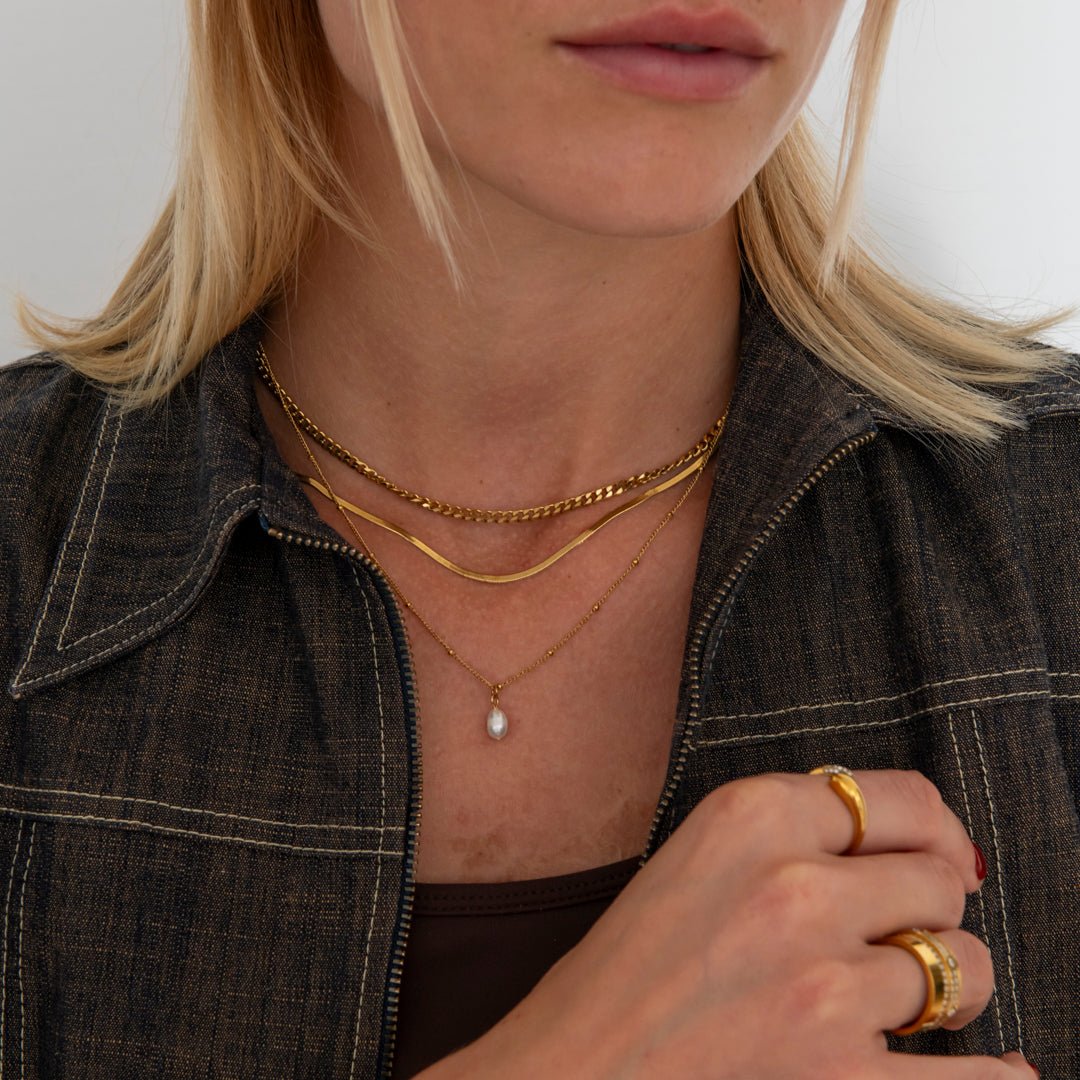 Sweet Pearl Halskæde 18K Guldbelagt - BY CARA