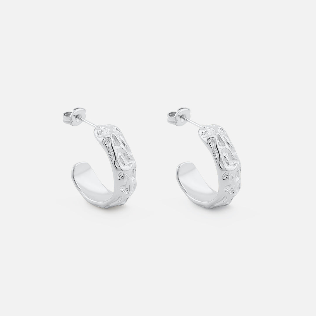 Terra Lava Hoops Sølvfarvet 20 mm - BY CARA