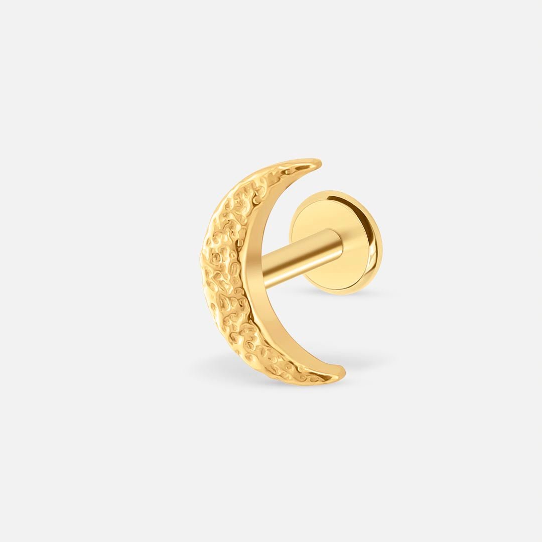 Textured Moon Labret guldfarvet - BY CARA