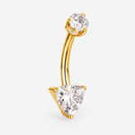 Trielle Spark 4/6 mm Navlepiercing guldfarvet - BY CARA