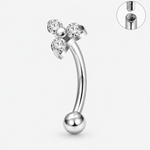 Trinity Curved Barbell silver-coloured 8 mm - BY CARA