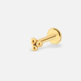 Triple Ball Push-in Labret guldfarvet