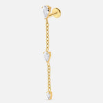 Triple Drop Chain Labret guldfarvet - BY CARA
