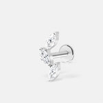 Triple Marquise Labret sølvfarvet - BY CARA