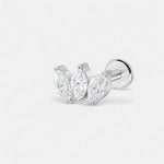Triple Marquise Push - in Labret sølvfarvet - BY CARA