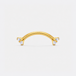 Twin Gem curved barbell goudkleurig 10 mm