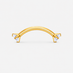 Twin Gem curved barbell goudkleurig 12 mm