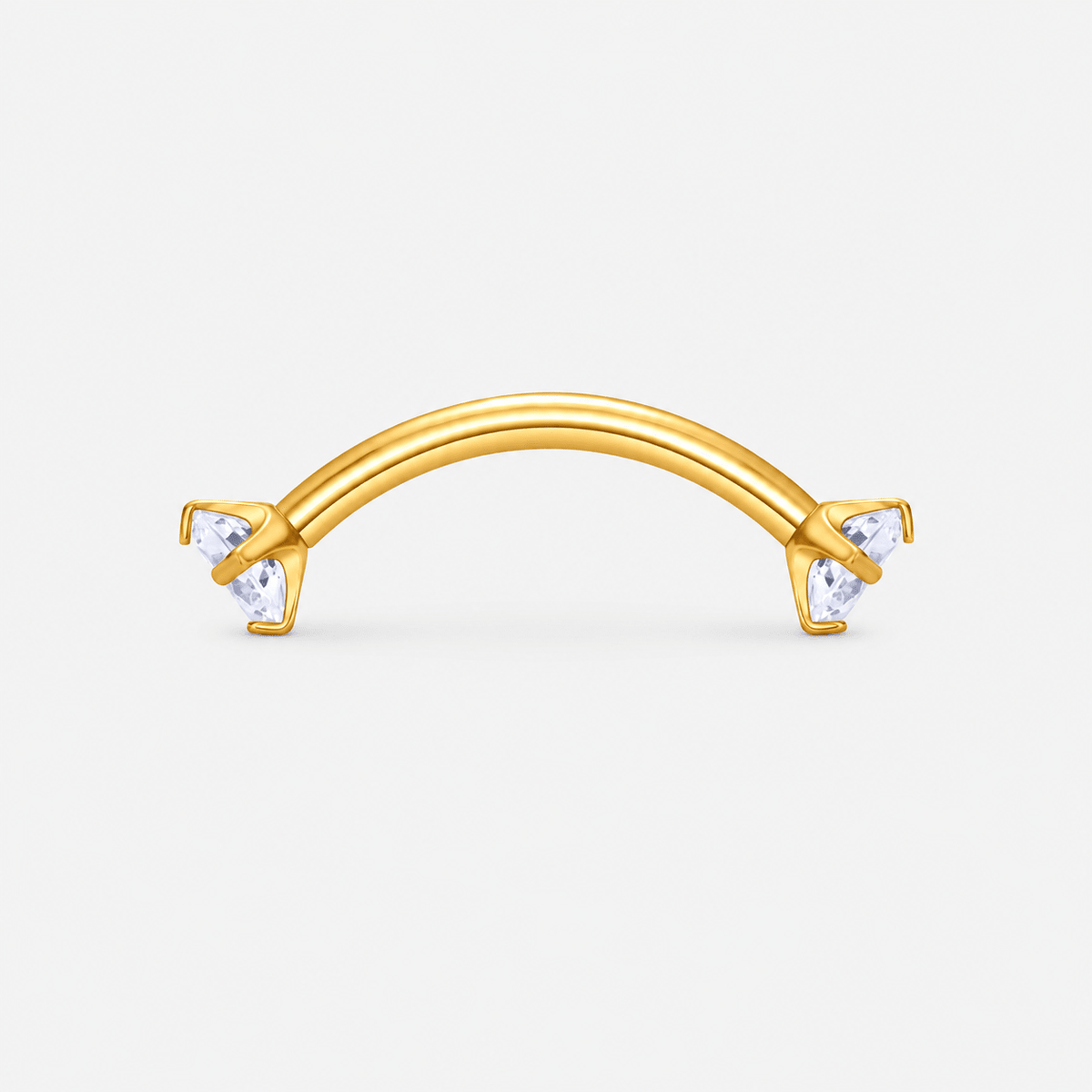 Twin Gem curved barbell goudkleurig 12 mm