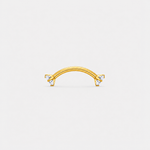 Twin Gem Curved Barbell stav guldfarvet 6 mm - BY CARA