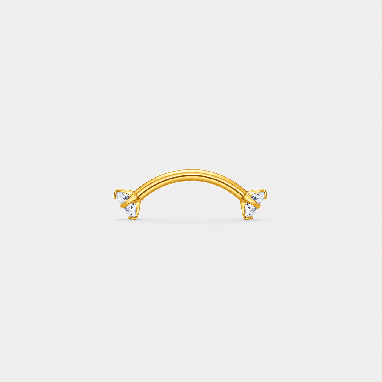 Twin Gem Curved Barbell stav guldfarvet 6 mm - BY CARA