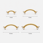 Twin Gem Curved Barbell gold-coloured 8 mm