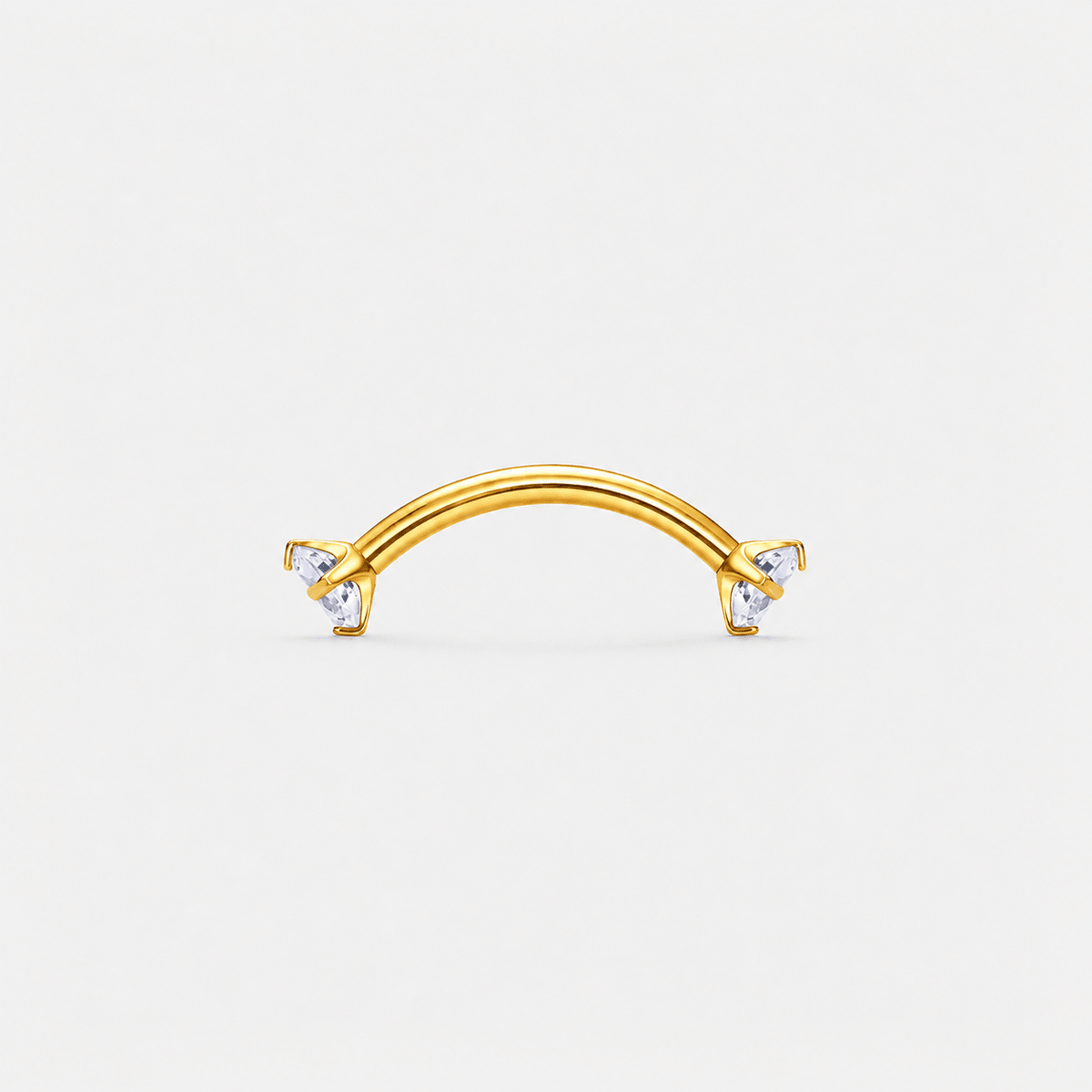 Twin Gem Curved Barbell gold-coloured 8 mm