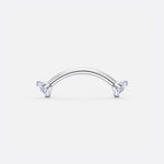 Twin Gem curved barbell zilverkleurig 10 mm