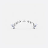 Twin Gem böjd barbell silverfärgad 10 mm