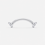 Twin Gem curved barbell zilverkleurig 12 mm