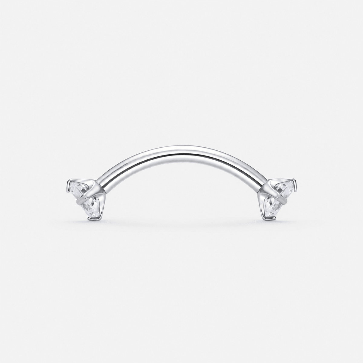Twin Gem curved barbell zilverkleurig 12 mm
