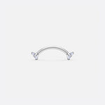 Twin Gem Curved Barbell silver-coloured 6 mm